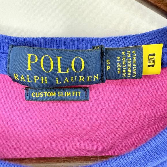 Polo Ralph Lauren Mens Small Custom Slim Fit Colorblock Graphic T-Shirt Preppy - Picture 3 of 7